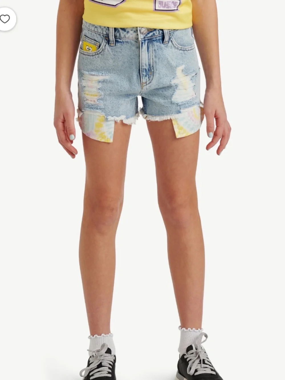 SpongeBob justice Girls Sequin Light Wash Denim Shorts Size 12 NWT